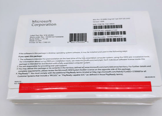 Original Windows 10 Pro DVD Package Multi-Language Windows 10 Pro Label