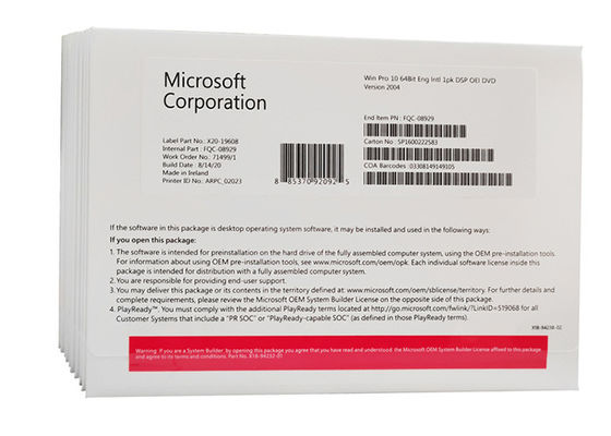 32 Or 64 Bit Windows 10 Pro License Key DVD Original Multi Language