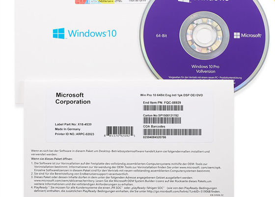Multi Language Microsoft Windows 10 Pro Oem Key Software Win 10 Pro DVD Package