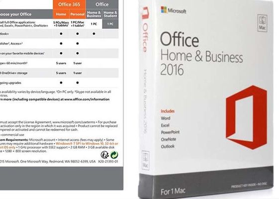 32 Bit 64 Bit Microsoft Office 2016 Home And Business DVD Digital Key